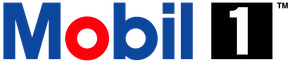 Mobil 1 logo with blue text and a red 
