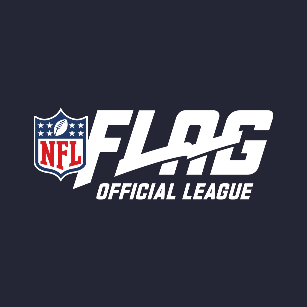 The NFL Flag official league logo, featuring a white 