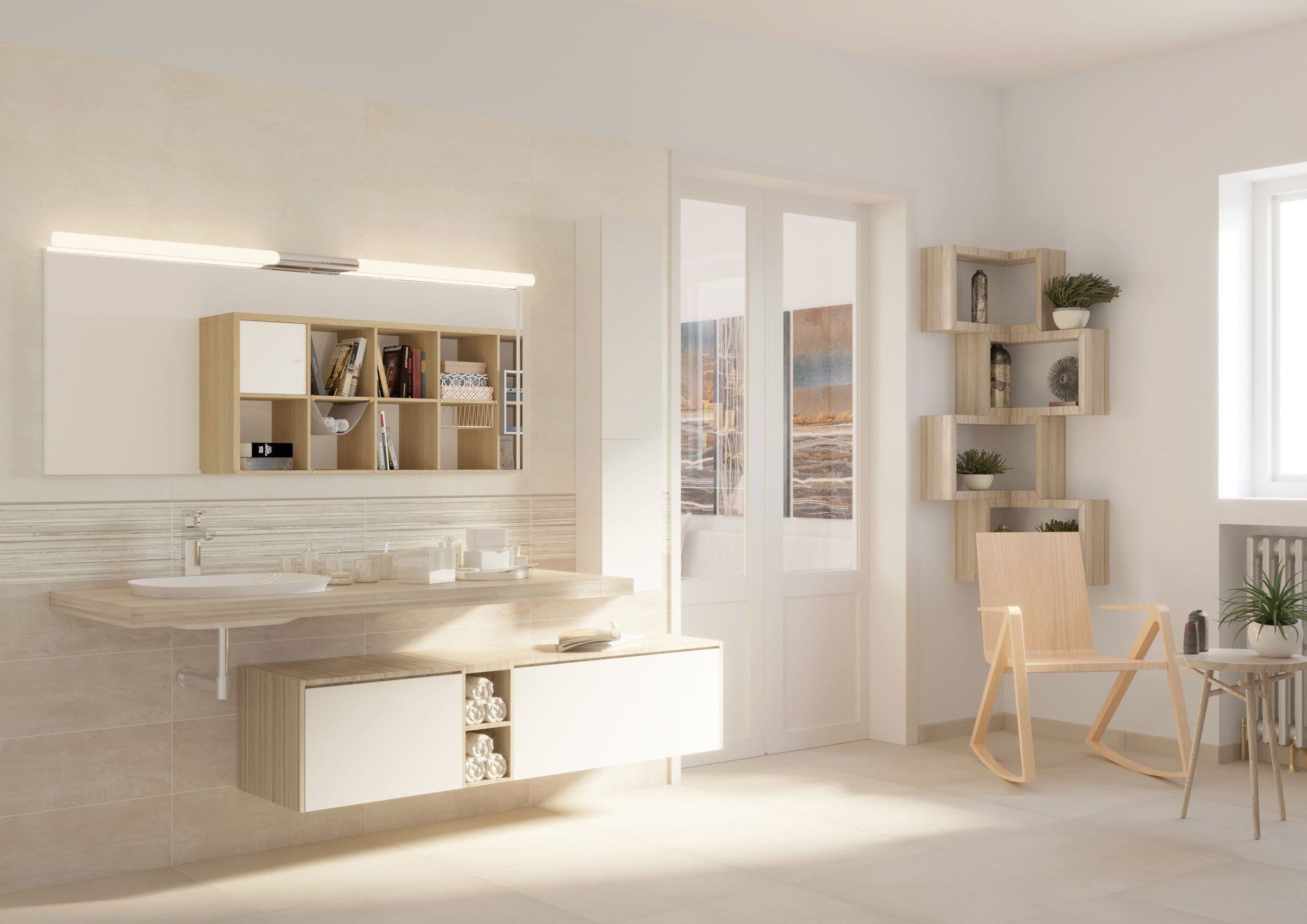 pavimento in legno chiaro