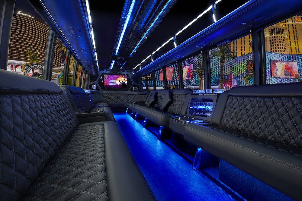 40 passenger party bus interior