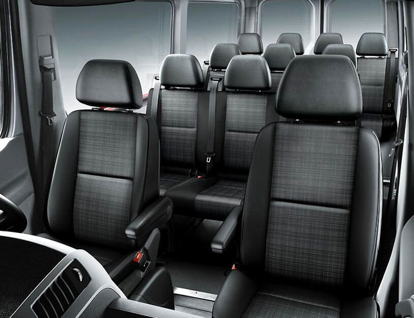 14 passenger Sprinter shuttle interior