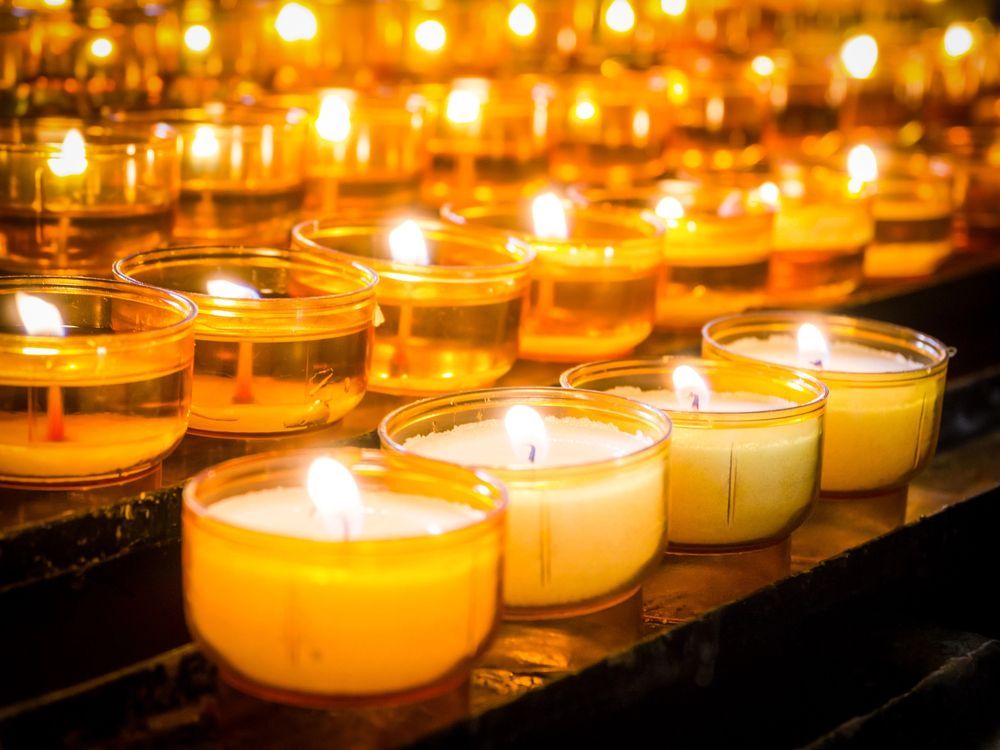 Candles representing a death