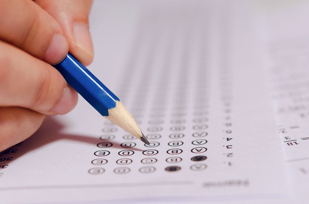 Picture of someone taking a test