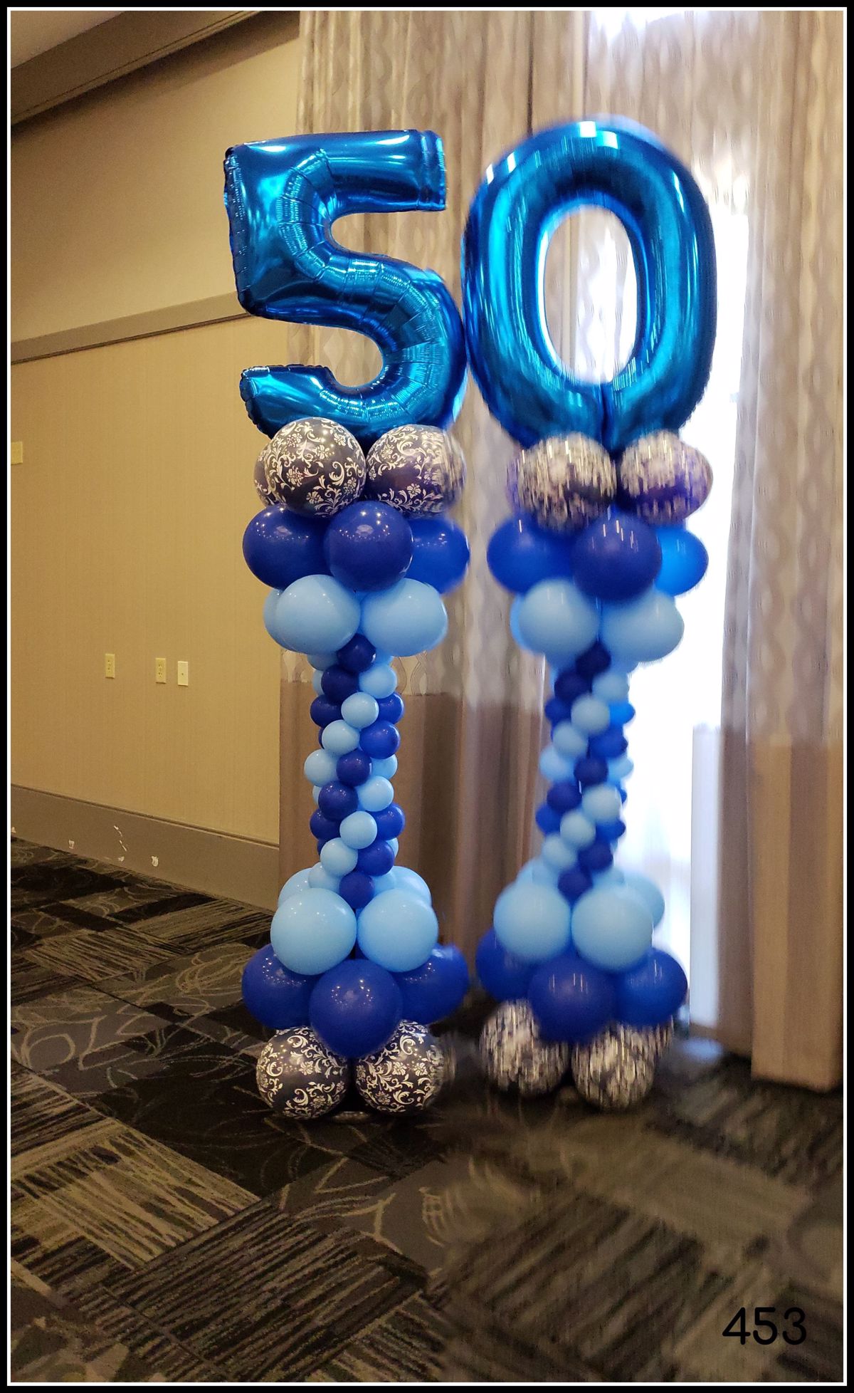50th Birthday Balloon Columns