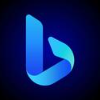 A blue letter b on a dark blue background.