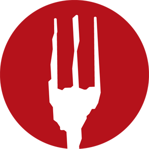 A silhouette of a fork in a red circle