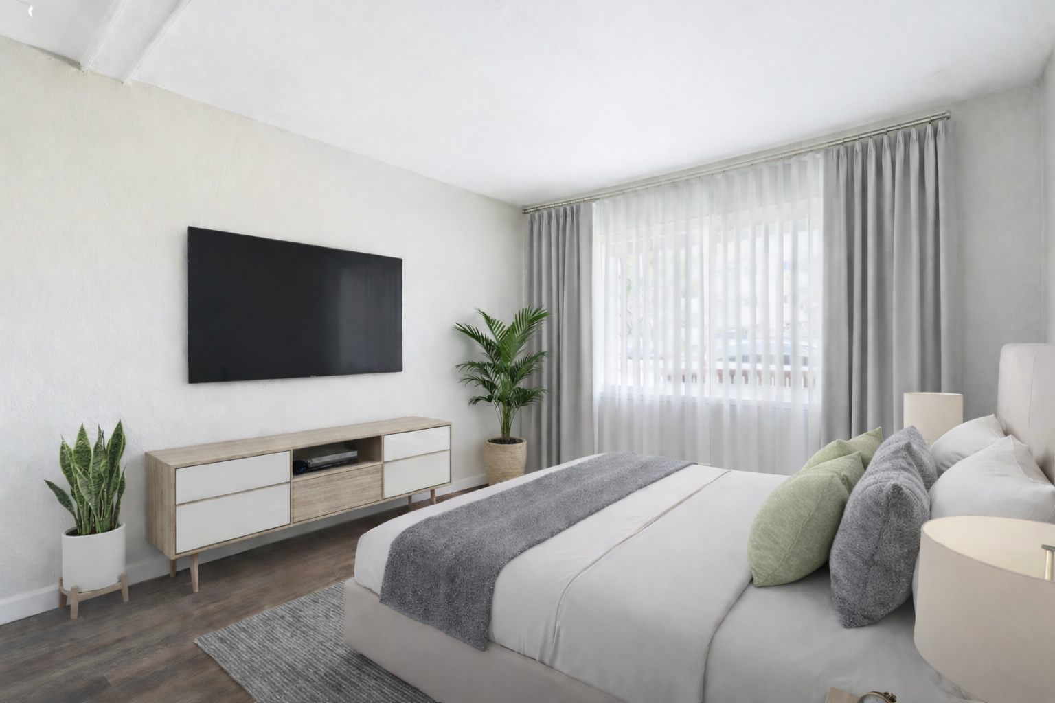 Modern furnished bedroom