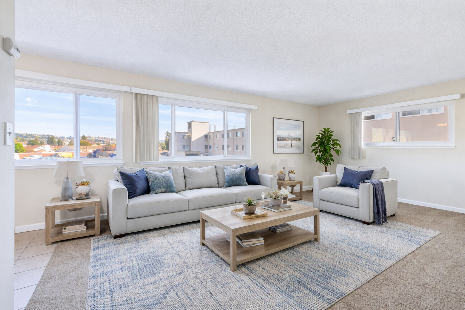 bright bedroom with lots of natural light 