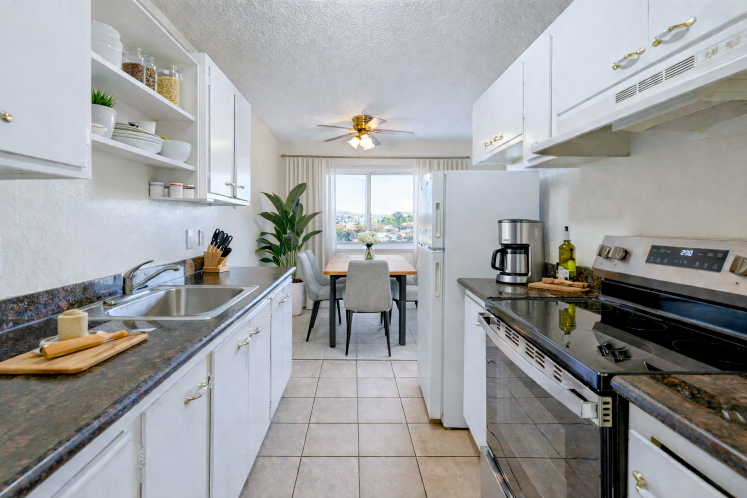 Bright and airy kitchen and dining room