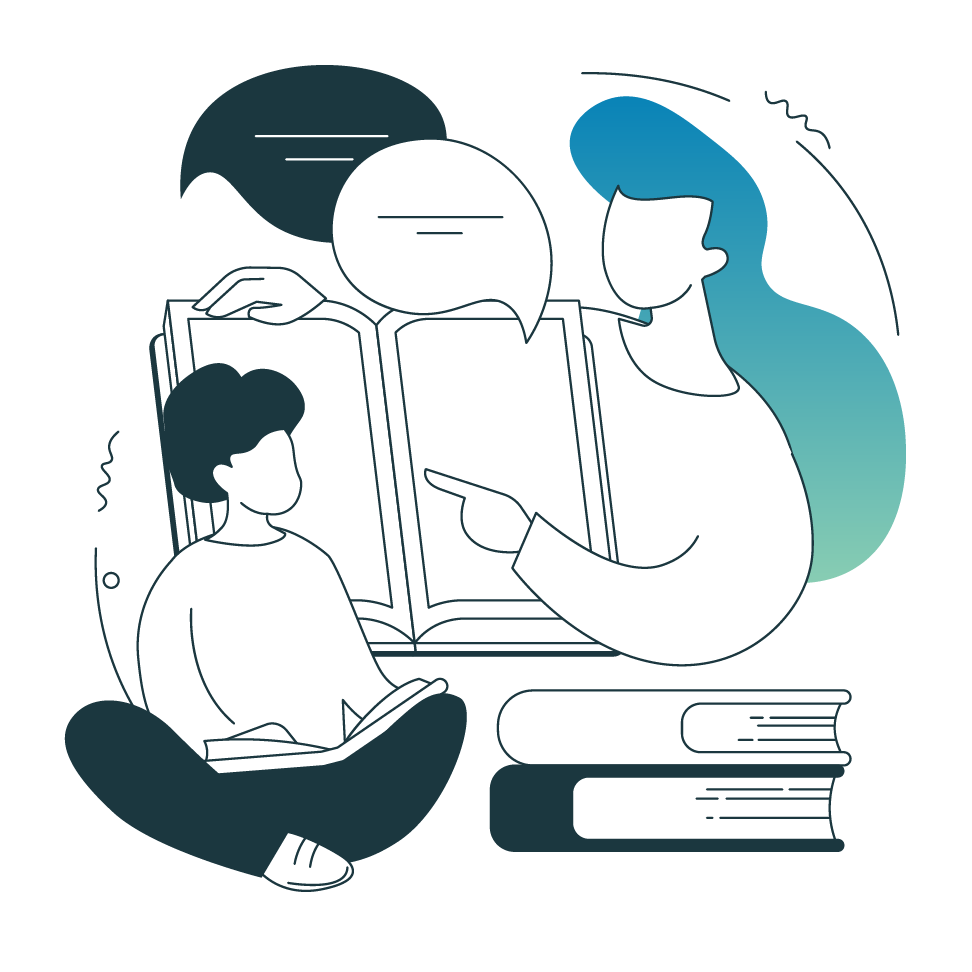 Therapist assisting a student with behavioral support inside a school setting.