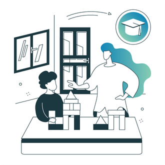 Therapist providing individualized ABA therapy to a child in a supportive environment.