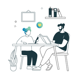 Parents receiving ABA training and support from a therapist.