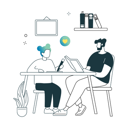 Parents receiving family ABA training and behavioral support guidance.