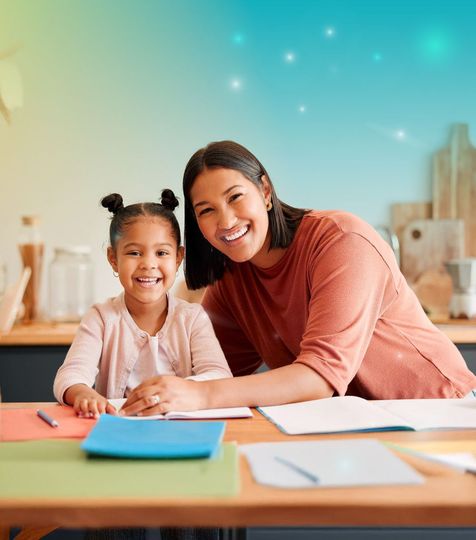 Parent and child smiling together representing ABA family support in New Jersey