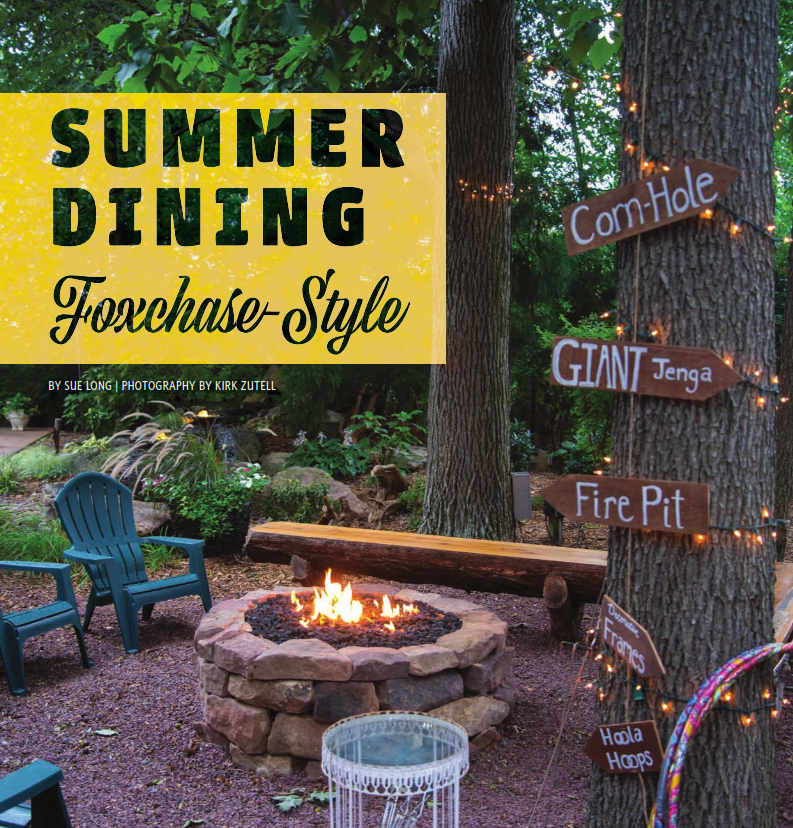 A sign that says summer dining foxchase style