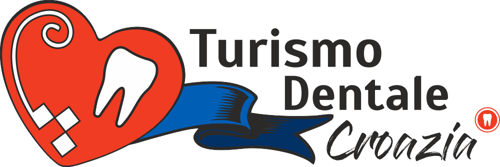 Un logo per il turismo dentale croazia con un cuore e un dente