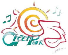Logo colorato in stile acquerello con la scritta 