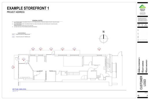 blueprint of storefront