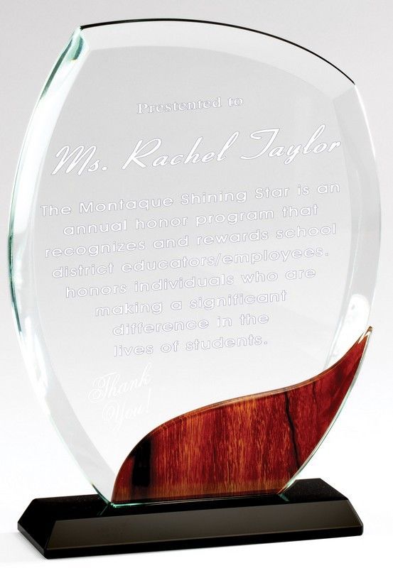 Wood accent recognition award.