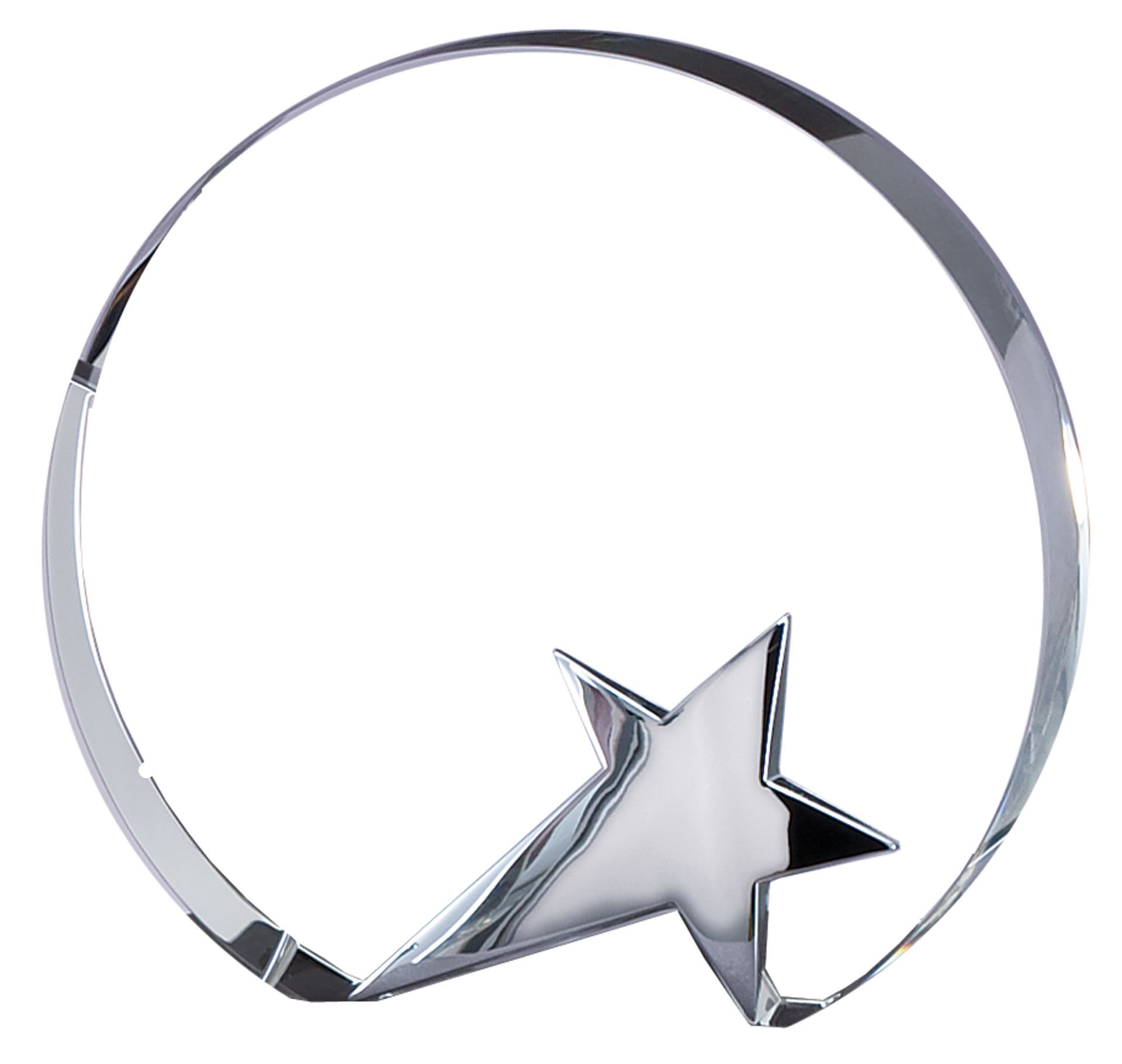Circle star crystal recognition award.