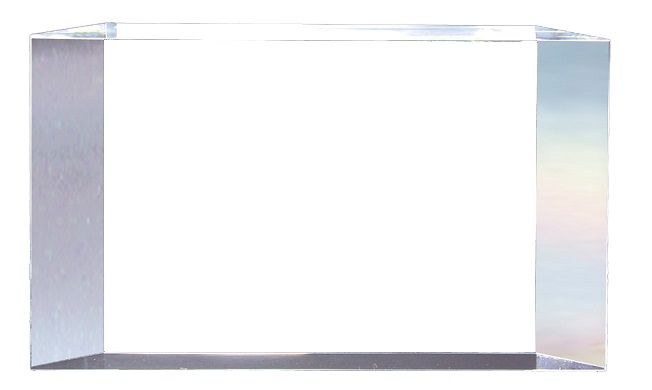 Crystal block paperweight.