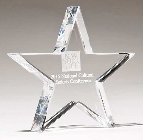 Crystal star paperweight.