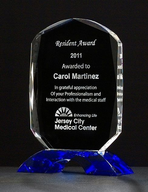 Crystal recognition award.