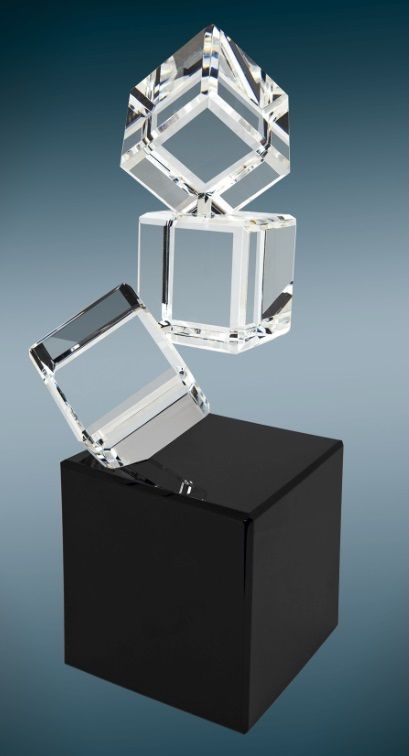 Crystal blocks stacked.