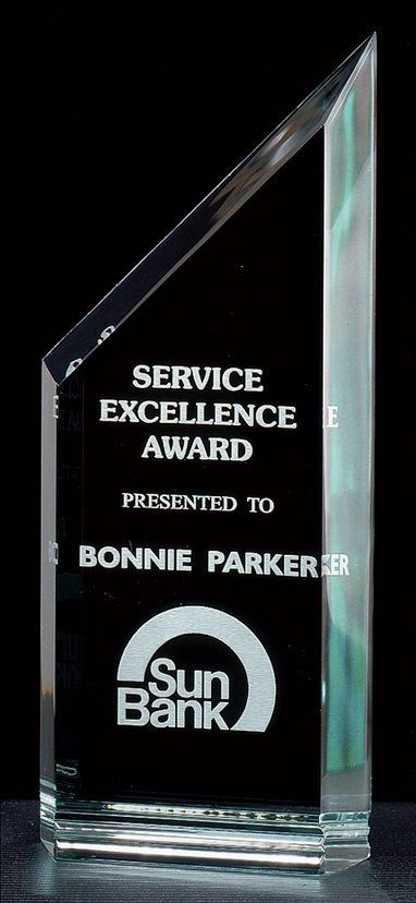 Zenith beveled and polished acrylic recognition award.