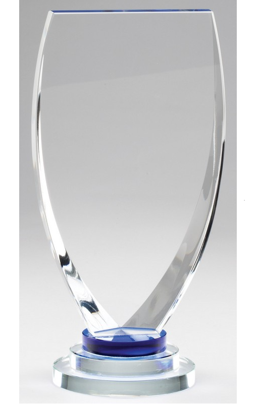Beveled crystal recognition award.