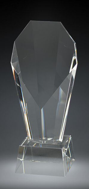 Fan shaped crystal award.