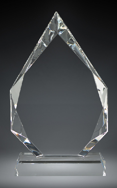 Crystal diamond shape recognition award.