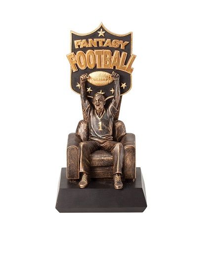 Fantasy football fan trophy gold.