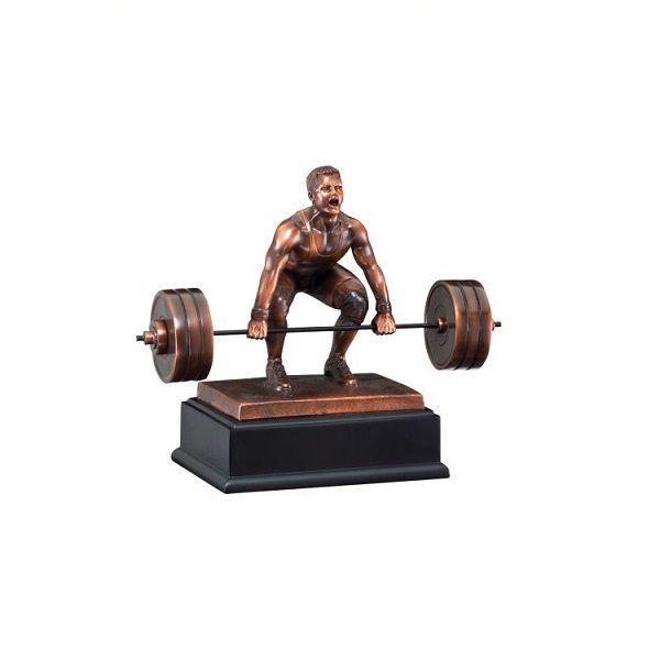 Powerlifting deadlift trophy.