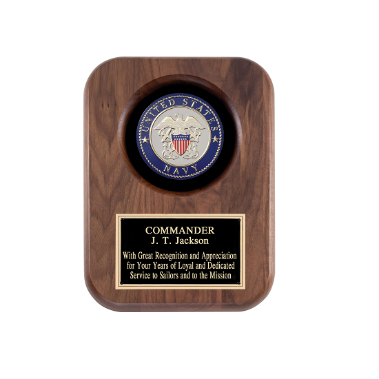 US Navy retirement award plaque.