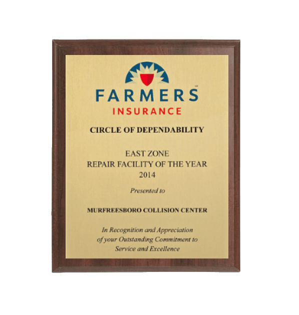 Walnut sublimated gold plaque.