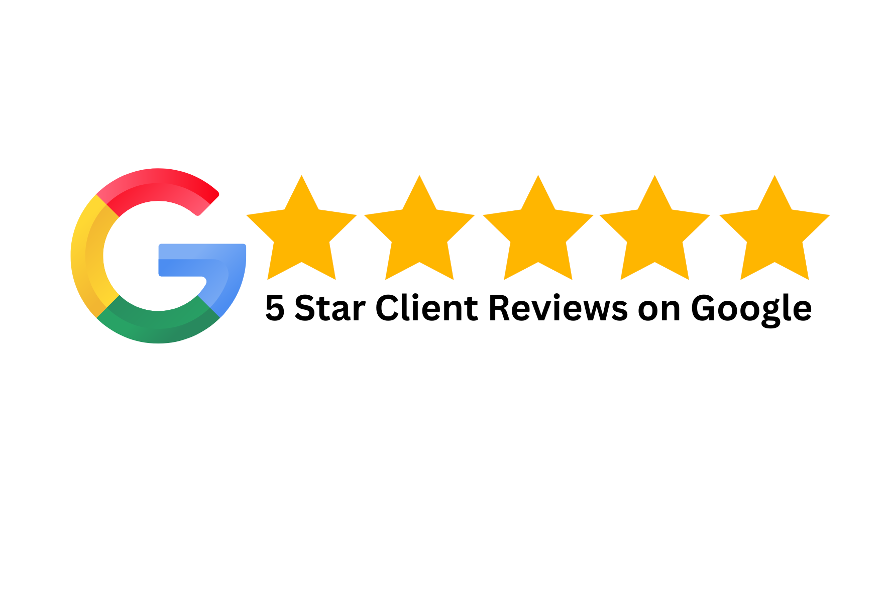 A google business review logo with five stars on it