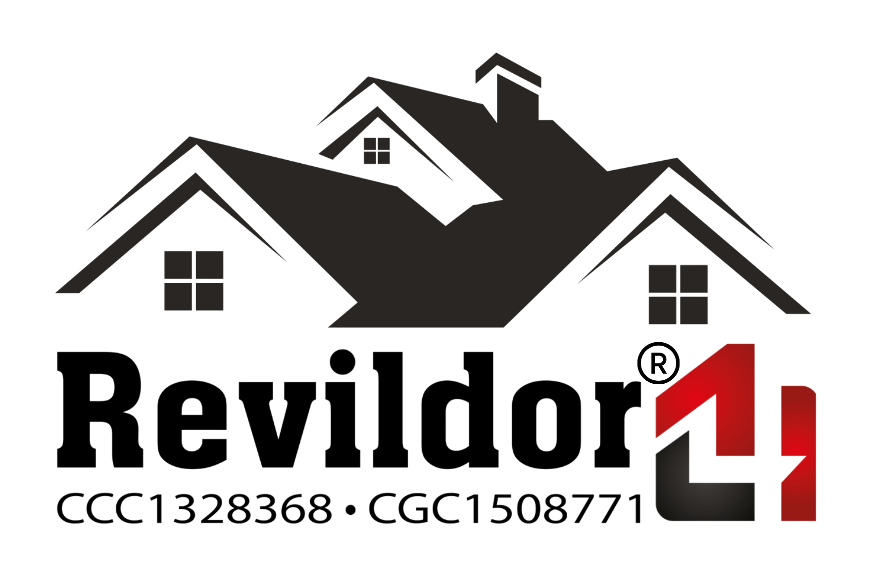 A logo for a real estate company called revildor