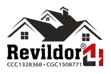 The logo for revildor quality roofing and repair