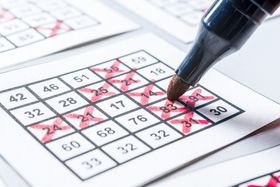 Bingo lot is filled in with red pencil