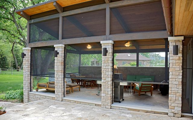 Patio Shades Driven by Lutron - Insolroll