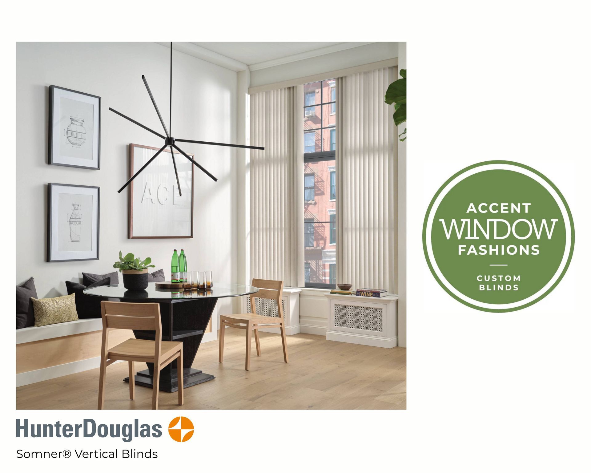 Hunter Douglas Somner® Vertical Blinds on sliding glass doors near Elkhorn, Nebraska (NE)