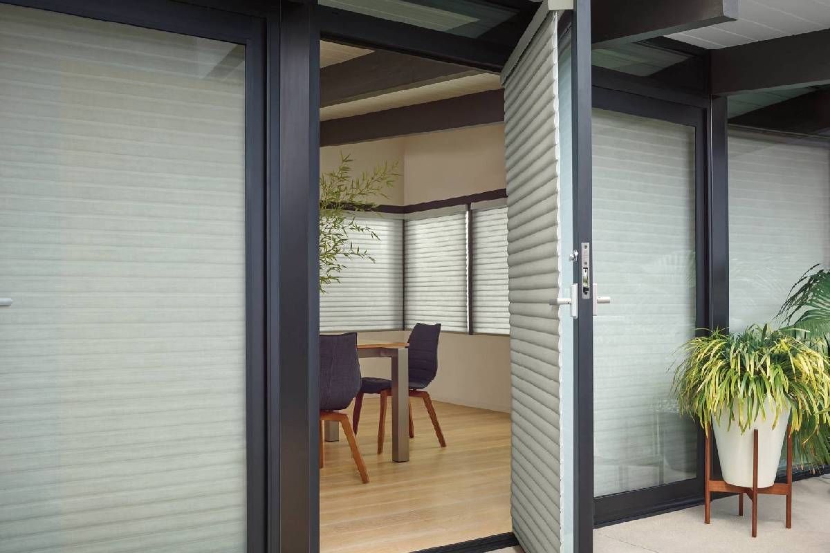 Hunter Douglas Sonnette® Cellular Roller Shades as a door covering near Elkhorn, Nebraska (NE)