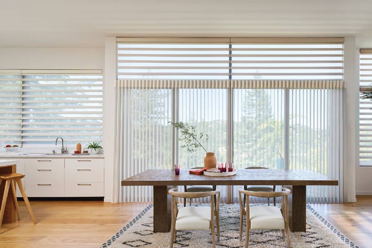 Hunter Douglas Pirouette® Sheer Shades on French Doors near Elkhorn and Omaha, Nebraska (NE)