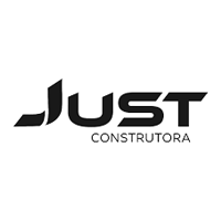 Logotipo da Just Construtora, com a palavra 
