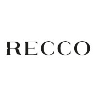 Logotipo da RECCO em texto preto sobre fundo branco.