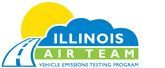 The logo for the illinois air team vehicle emissions testing program.