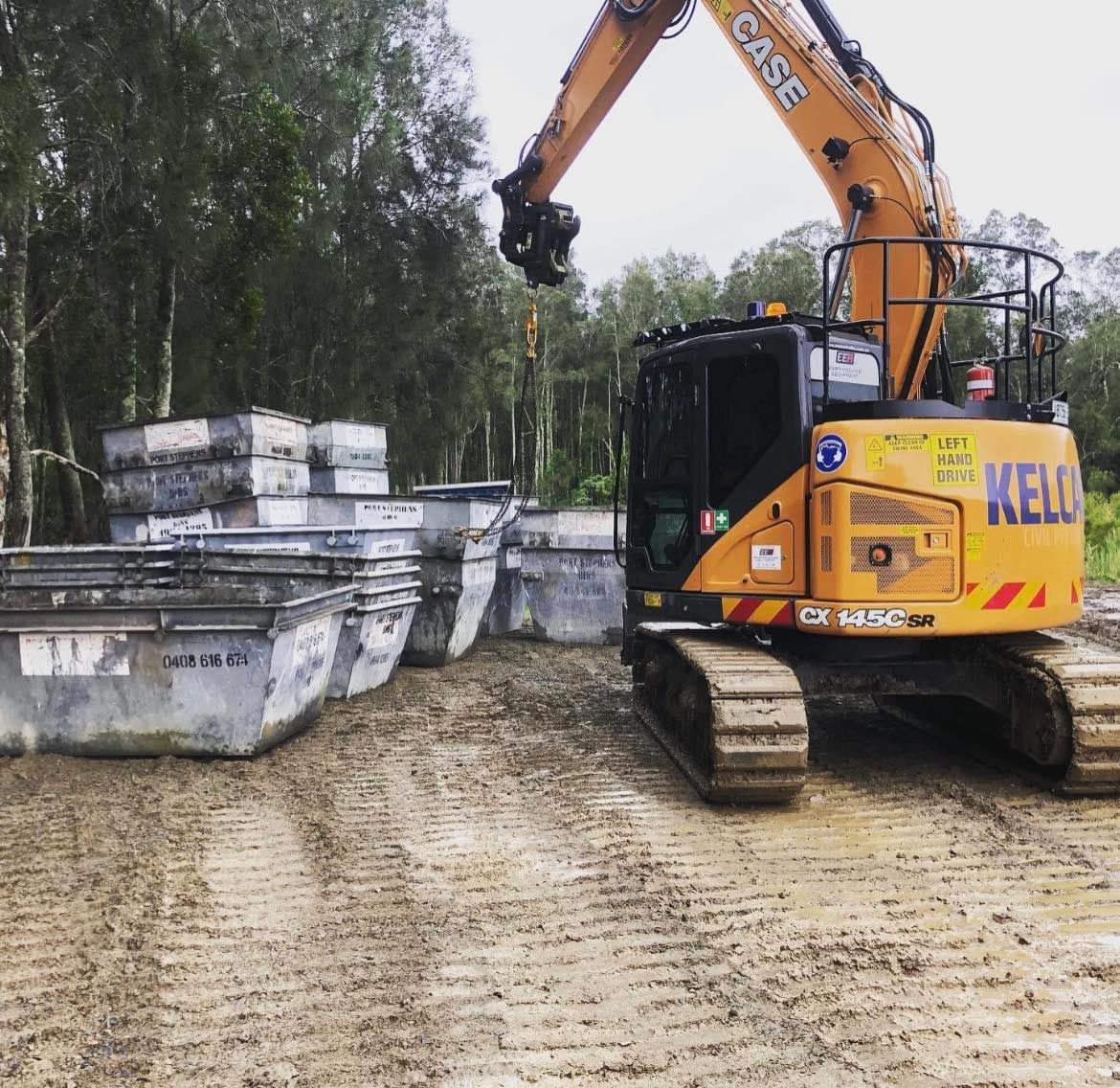 Skip Bins On An Open Field