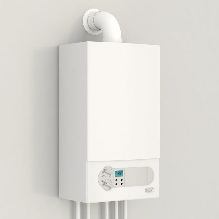 Close up of a conventional boiler