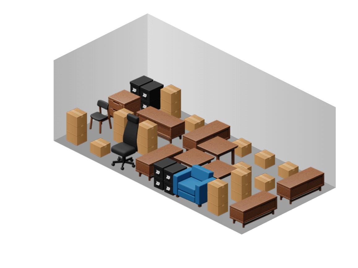 An Animated layout of a storage unit